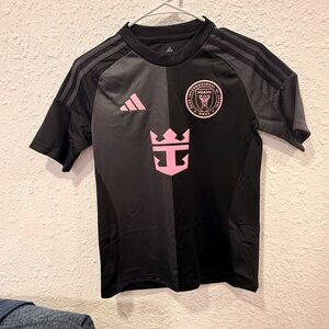 Adidas Kids Black and Pink Sports Jersey